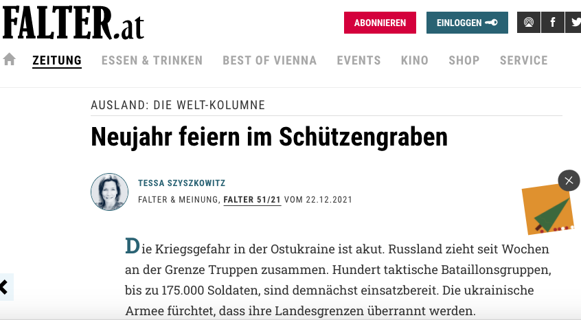 Neujahr feiern im Schützengraben