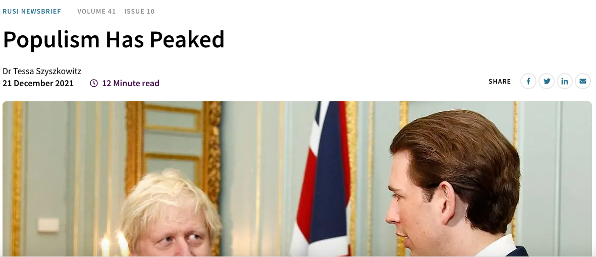 Populism beyond peak