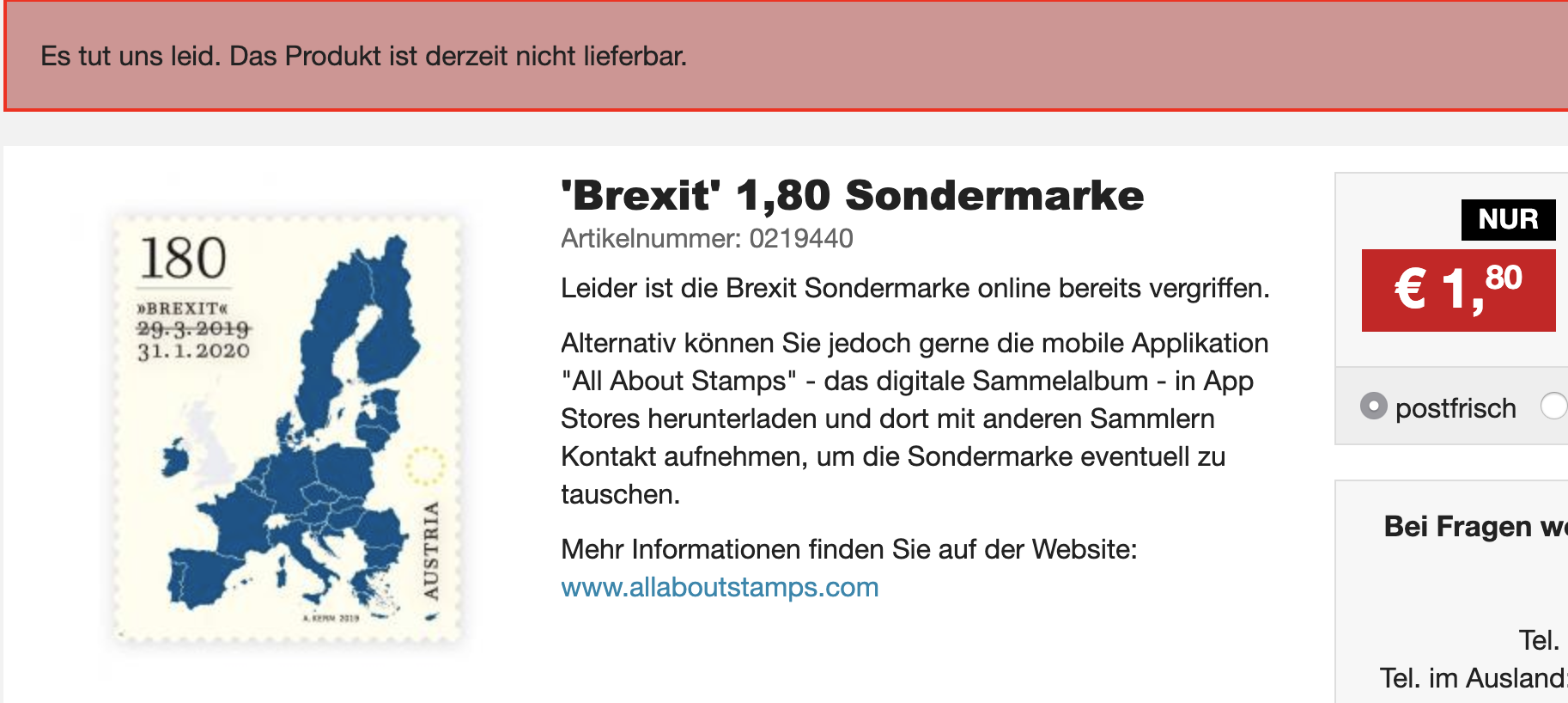 Austria's Brexit stamp - cheap(er) or cheeky?