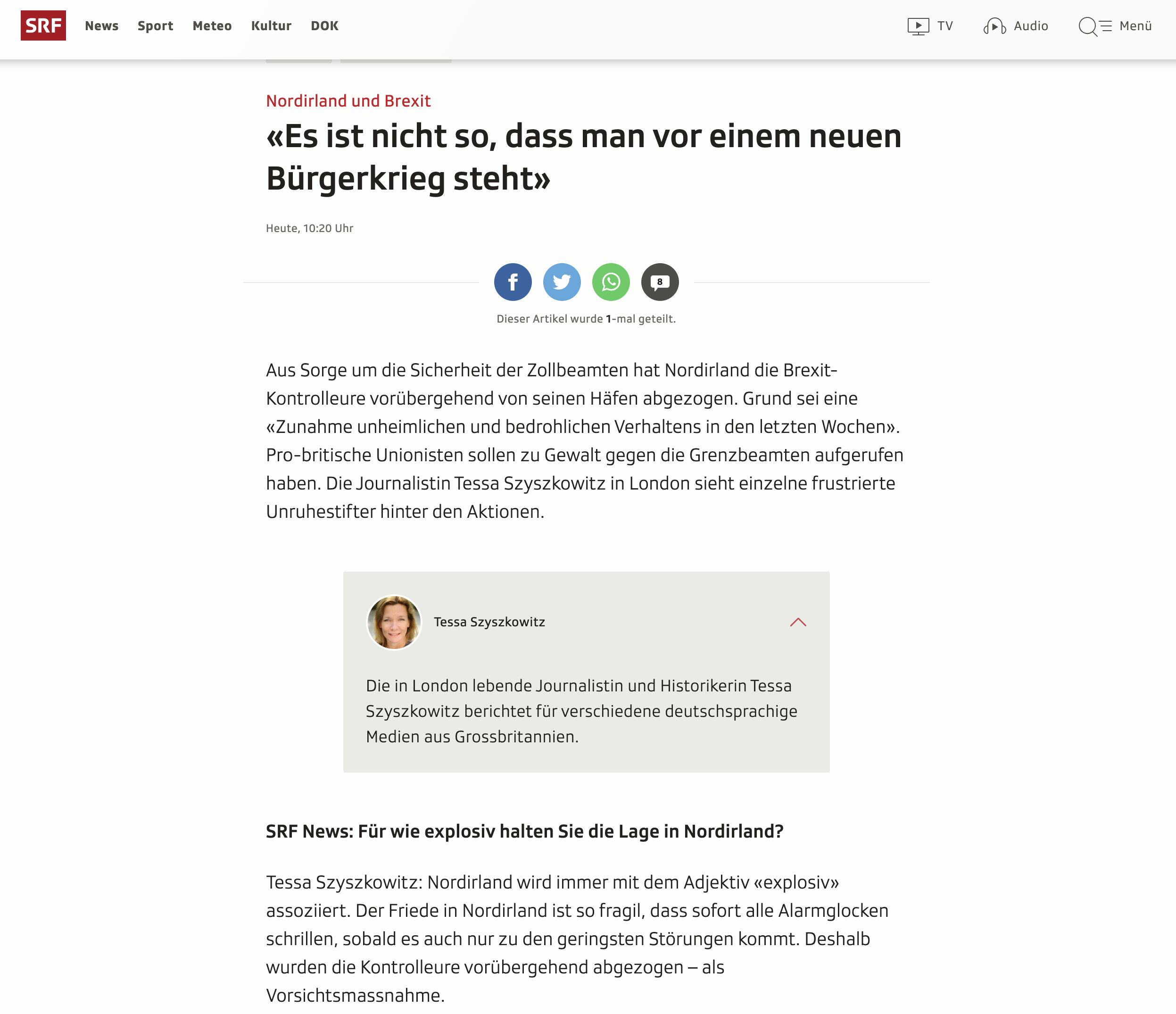 "Es ist nicht so, dass man vor einem Bürgerkrieg steht"