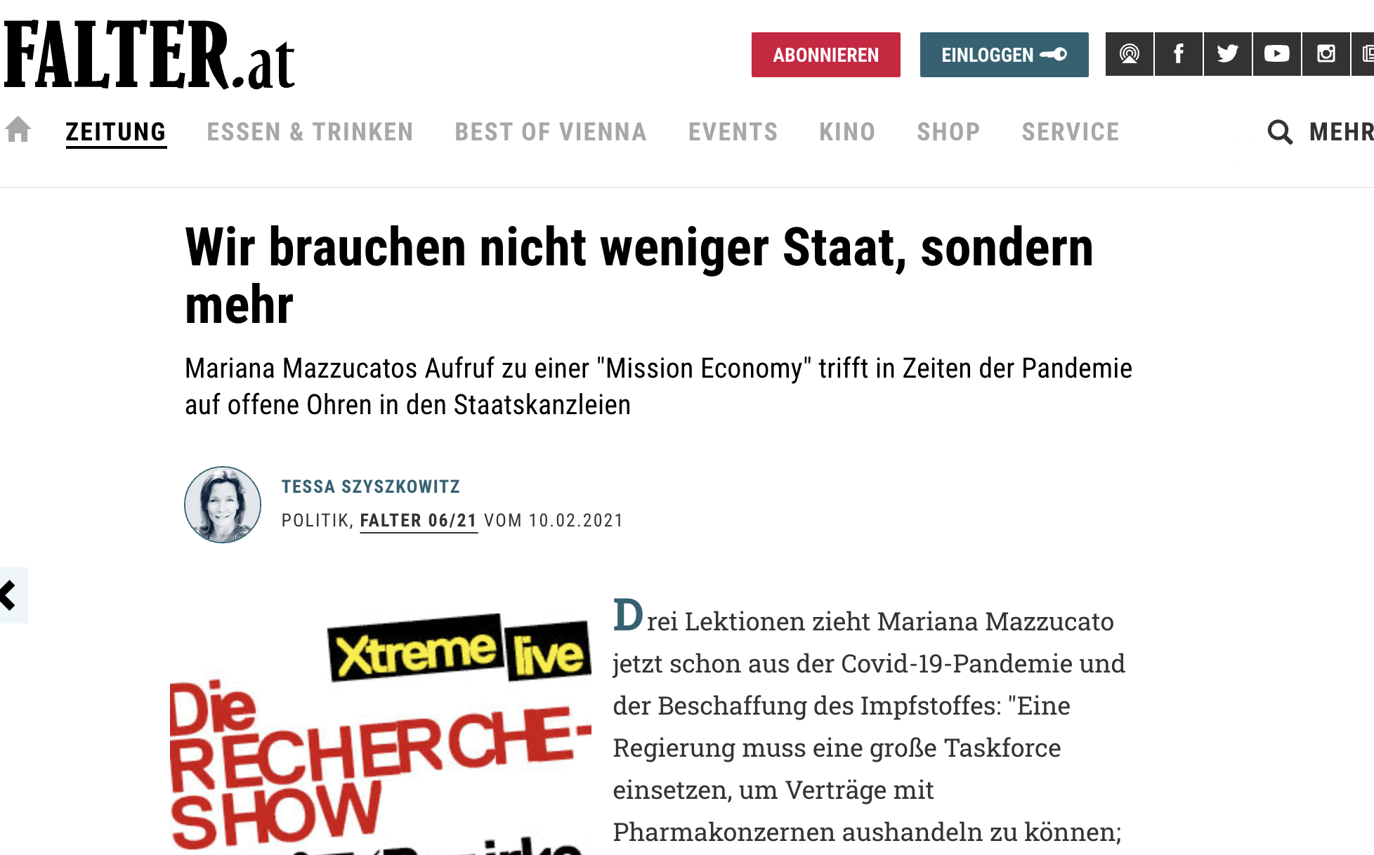 "Wir brauchen nicht weniger Staat sondern mehr"