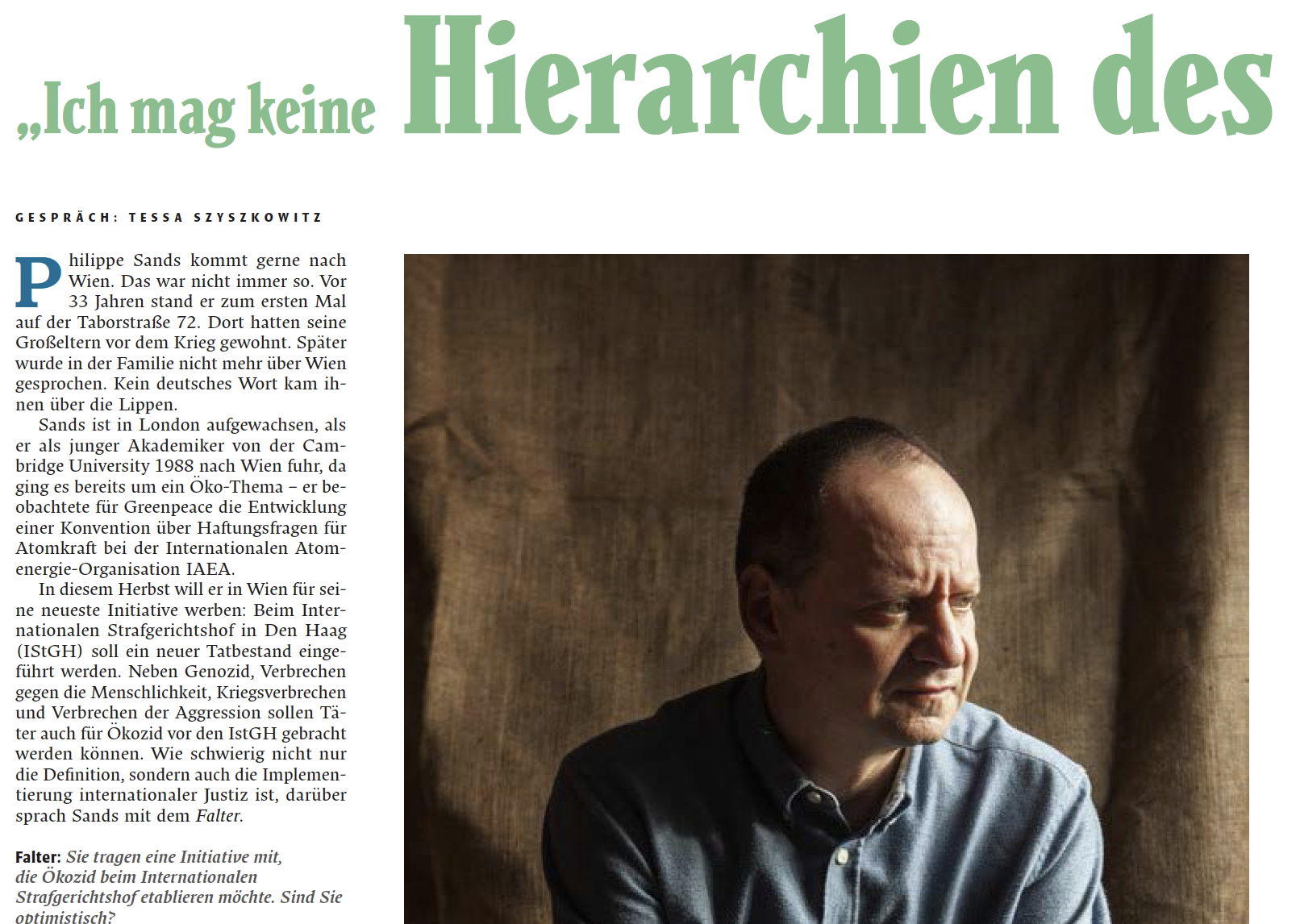 "Ich mag keine Hierarchien des Horrors"