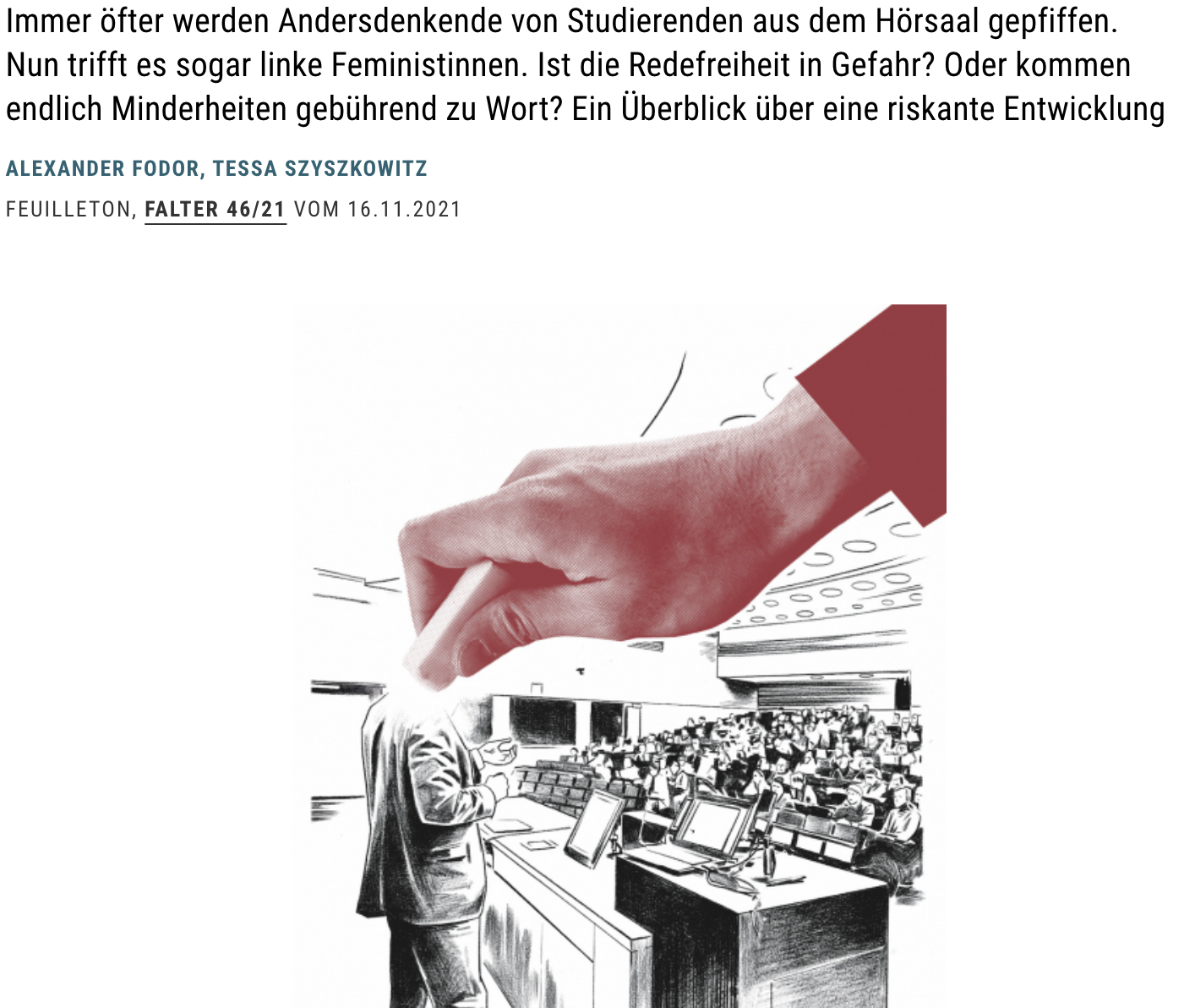 Verschwinde! Die Politik des „No Platformings“